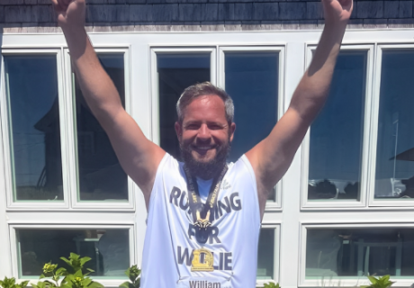 Willie’s son-in-law, Kenny Dettman, runs for him in the 50th Annual Falmouth Road Race: The meaning  behind “Running for Willie”
